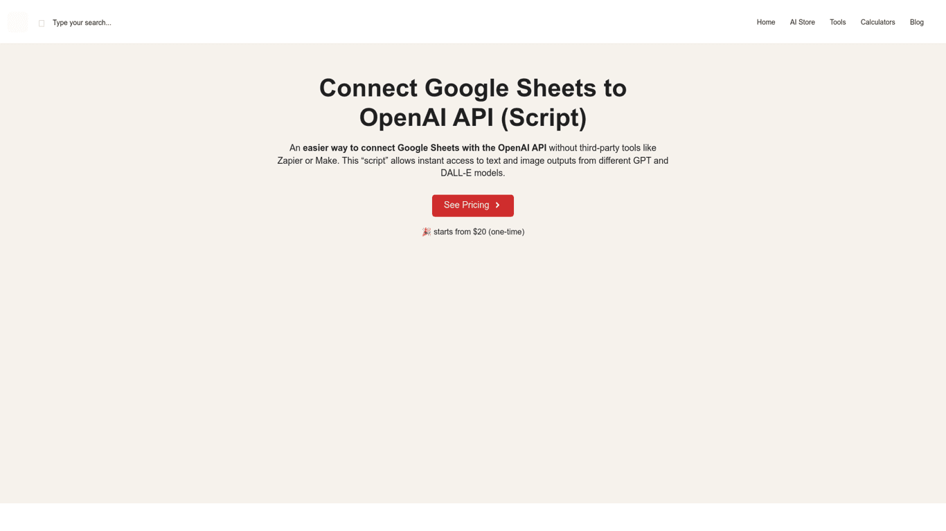 Google Sheets to OpenAI screenshot