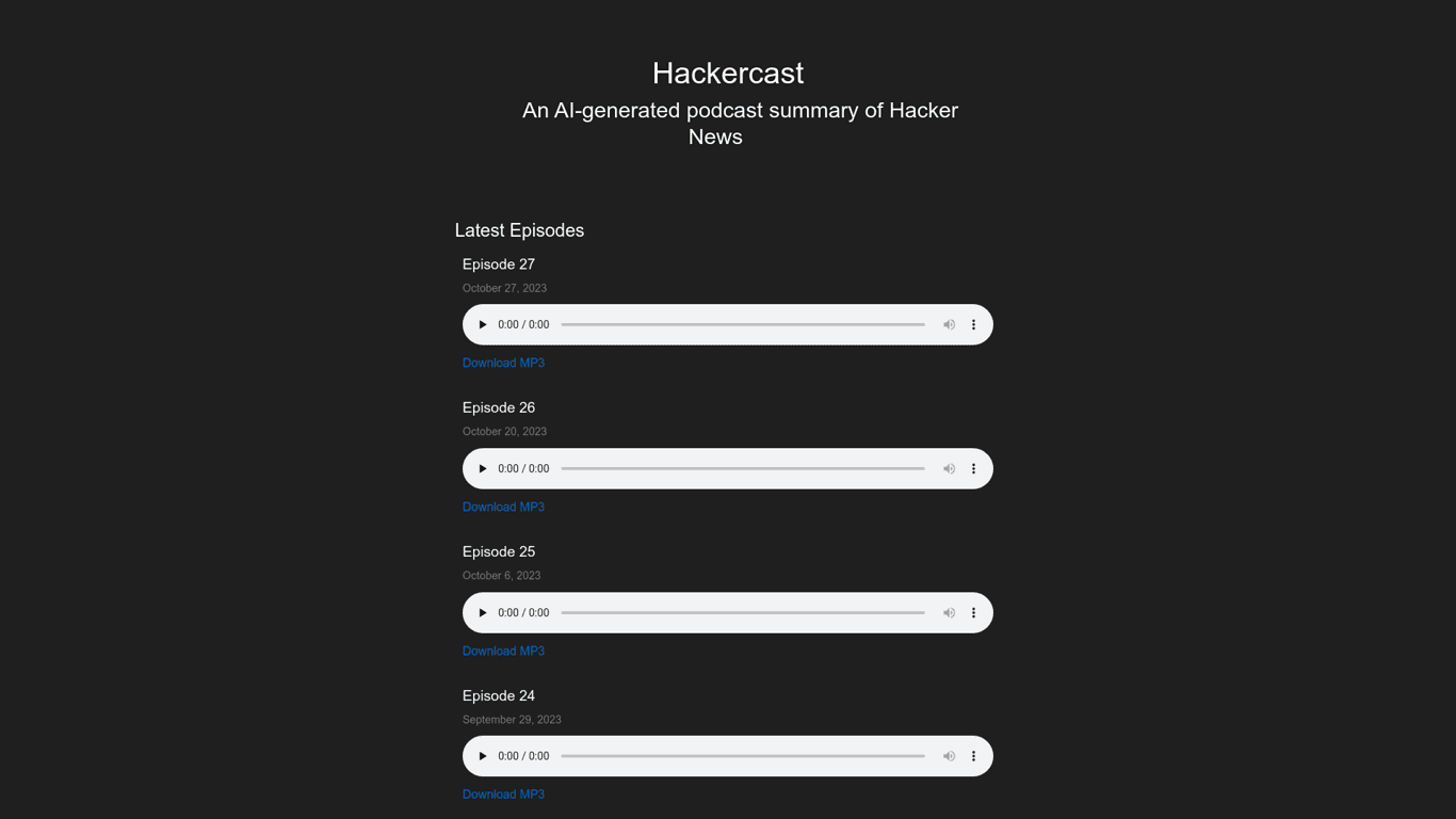 Hackercast screenshot