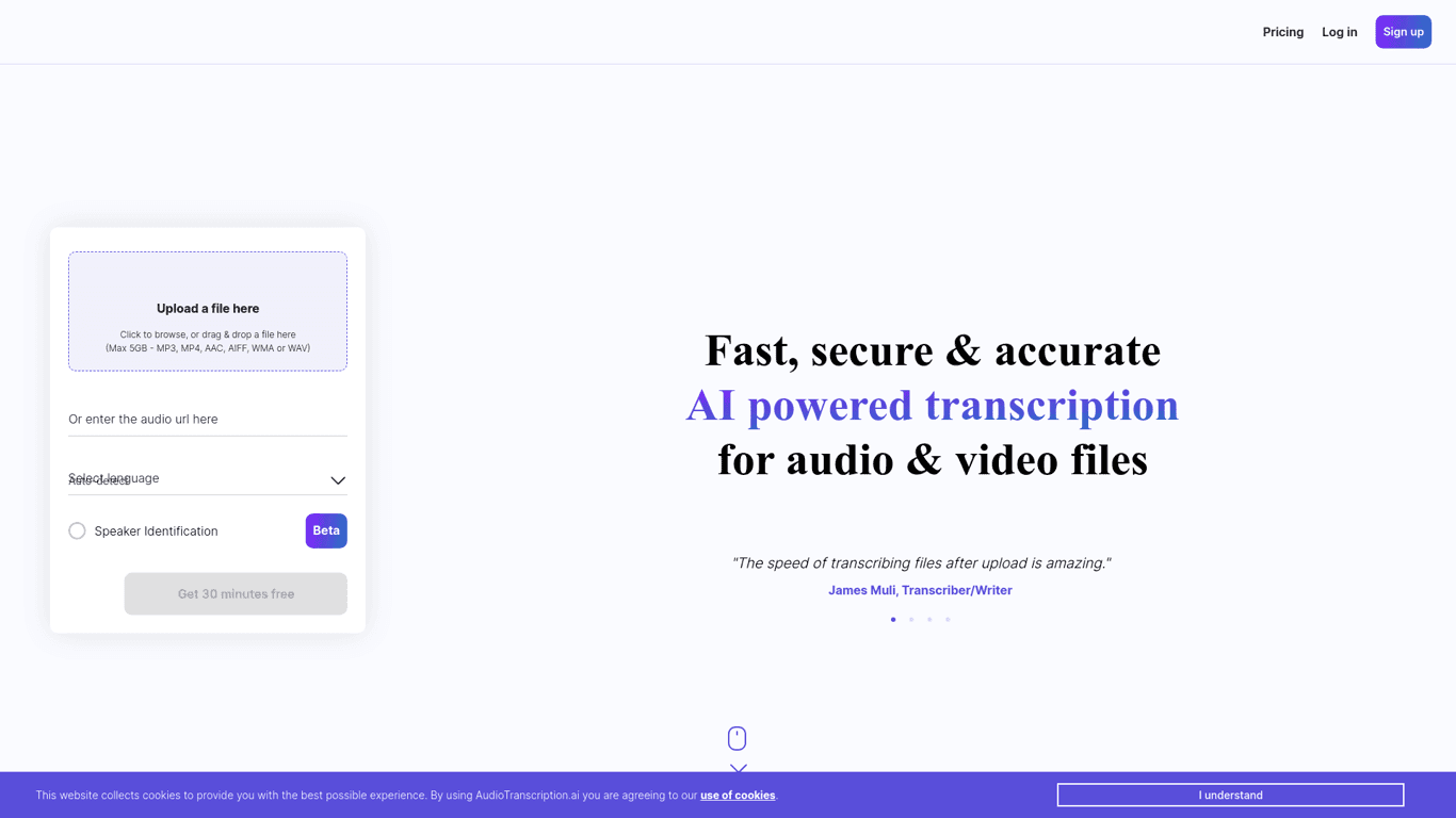 AudioTranscription screenshot