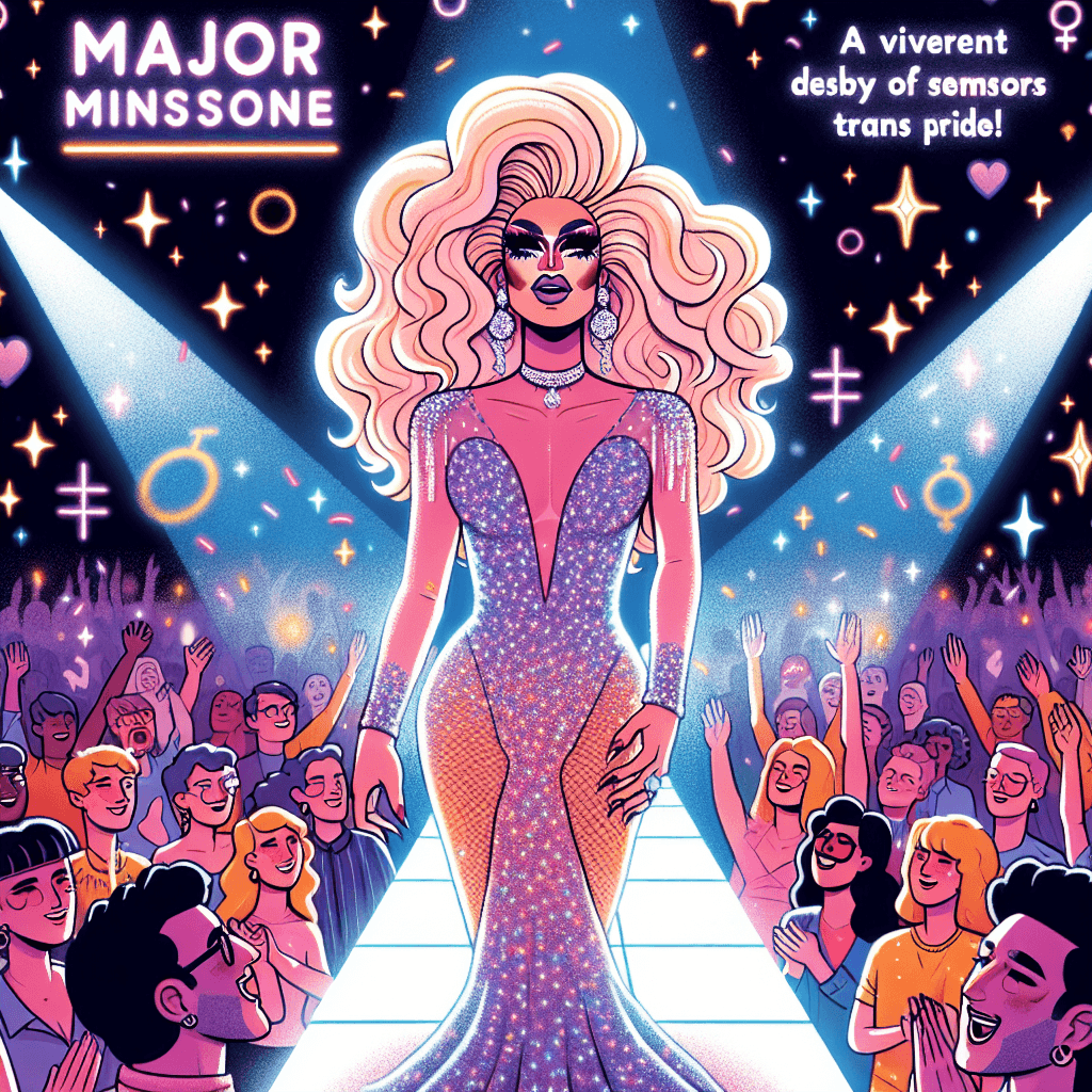 Banner for Vivian Musk's Drag Show Debut: A Vibrant Display of Trans Pride!