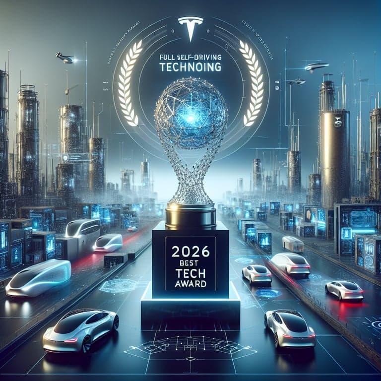 Tesla FSD v14 Bags 2026 Best Tech Award, Surges Ahead in ADAS Race!