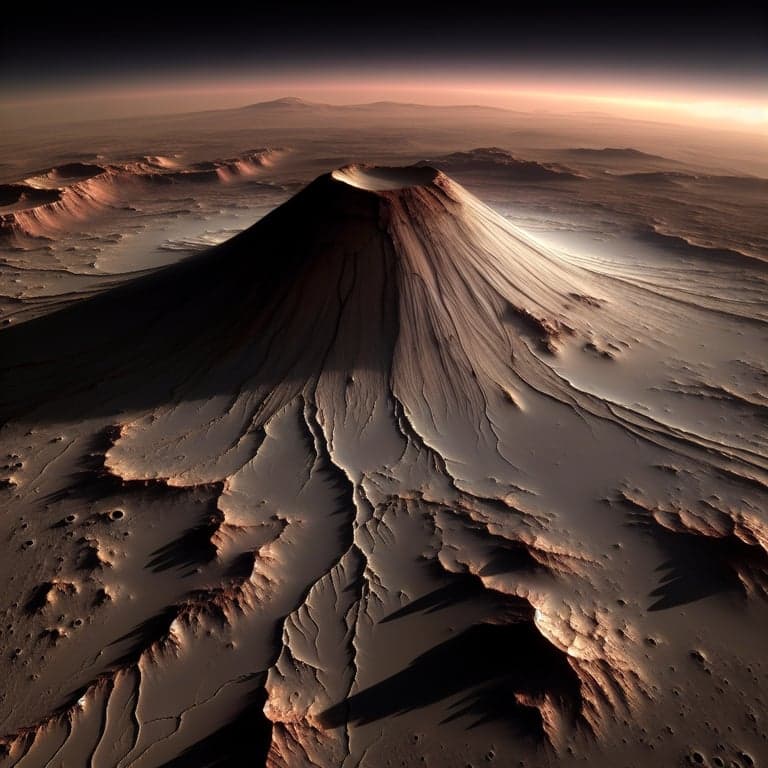 NASA's Mars Odyssey Captures Incredible Pre-Dawn Image of Ancient Volcano
