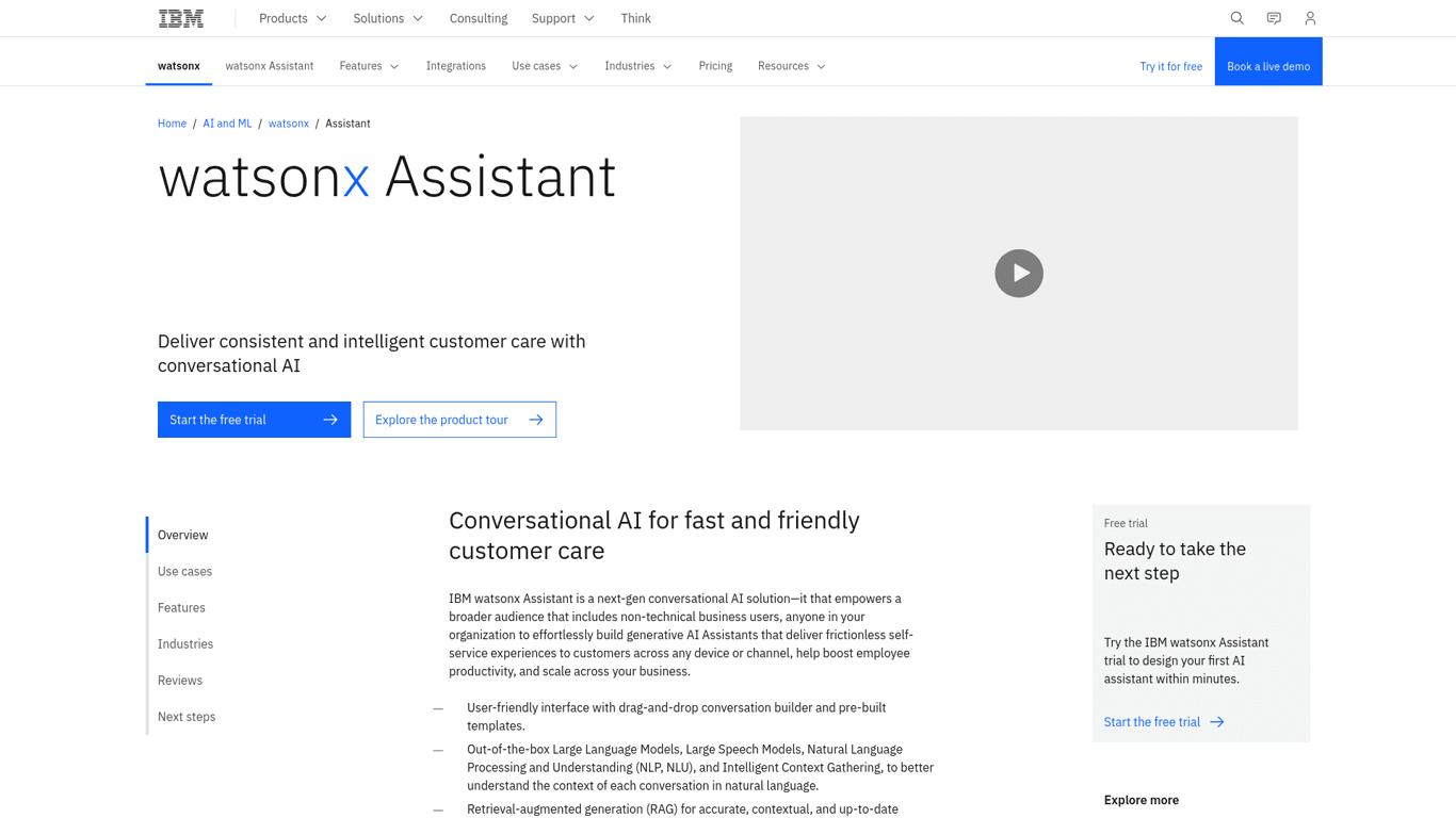 IBM WatsonX screenshot