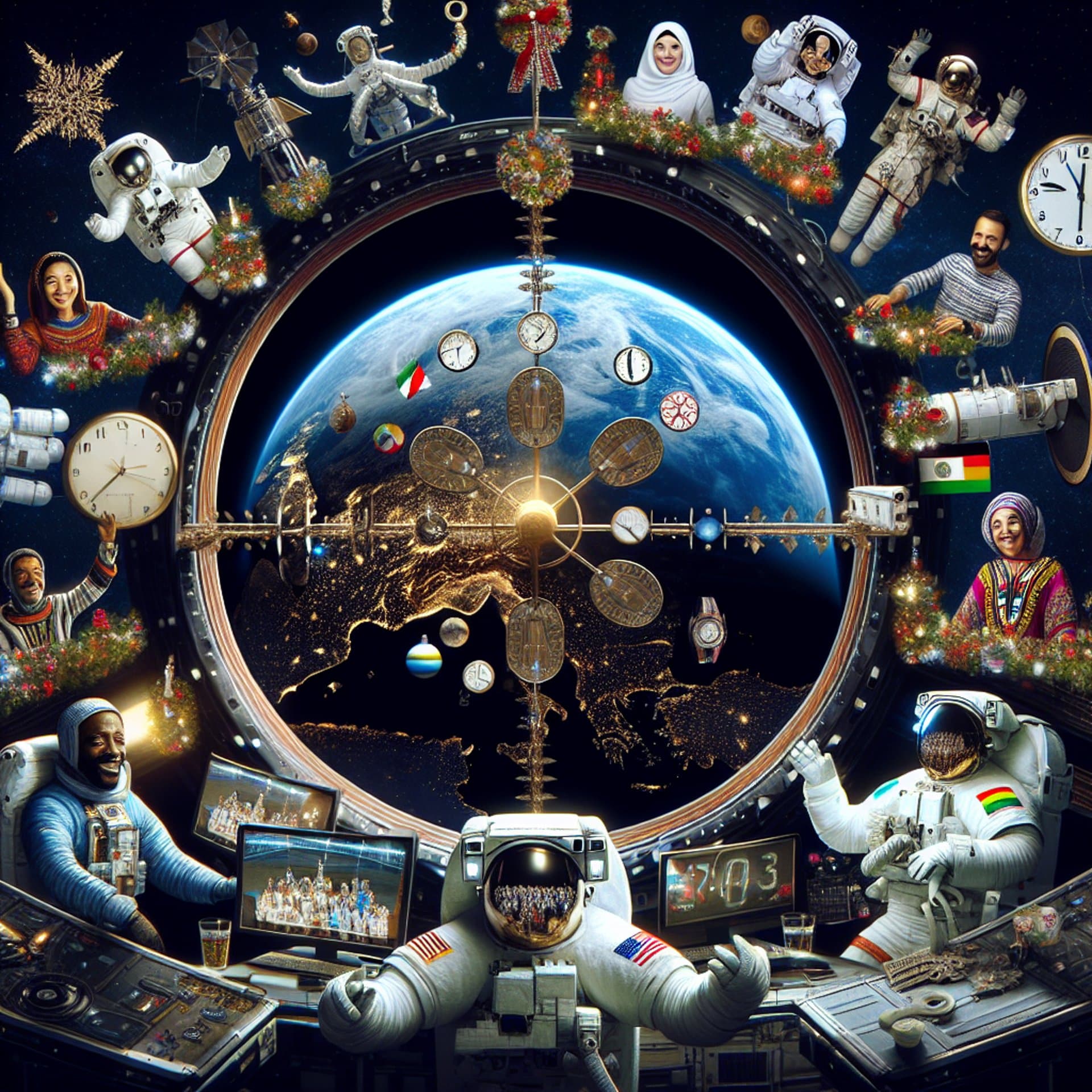 New Year's on Repeat: ISS Astronauts Ring in 2025 Sixteen Times!