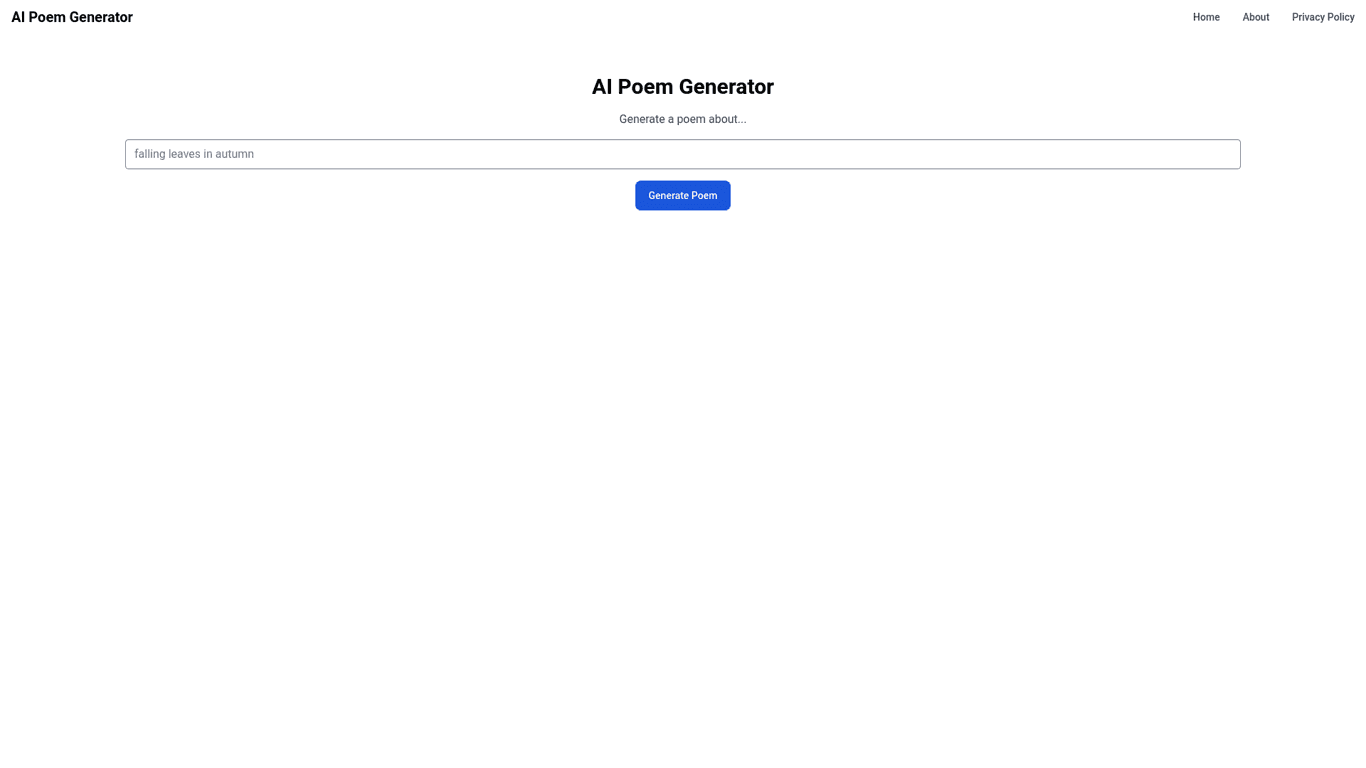 AI Poem Generator screenshot