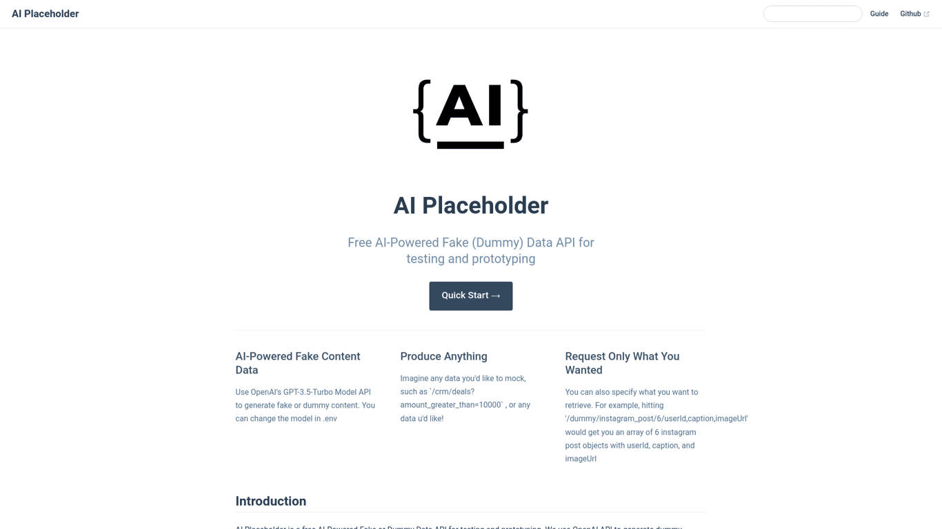 AI Placeholder screenshot