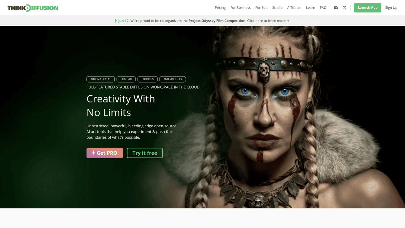 ThinkDiffusion screenshot