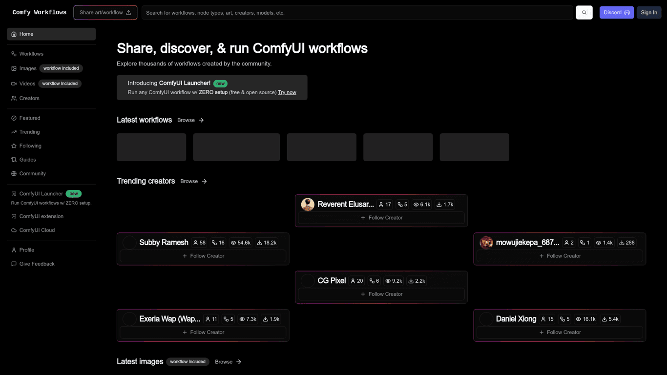 Comfy Workflows screenshot
