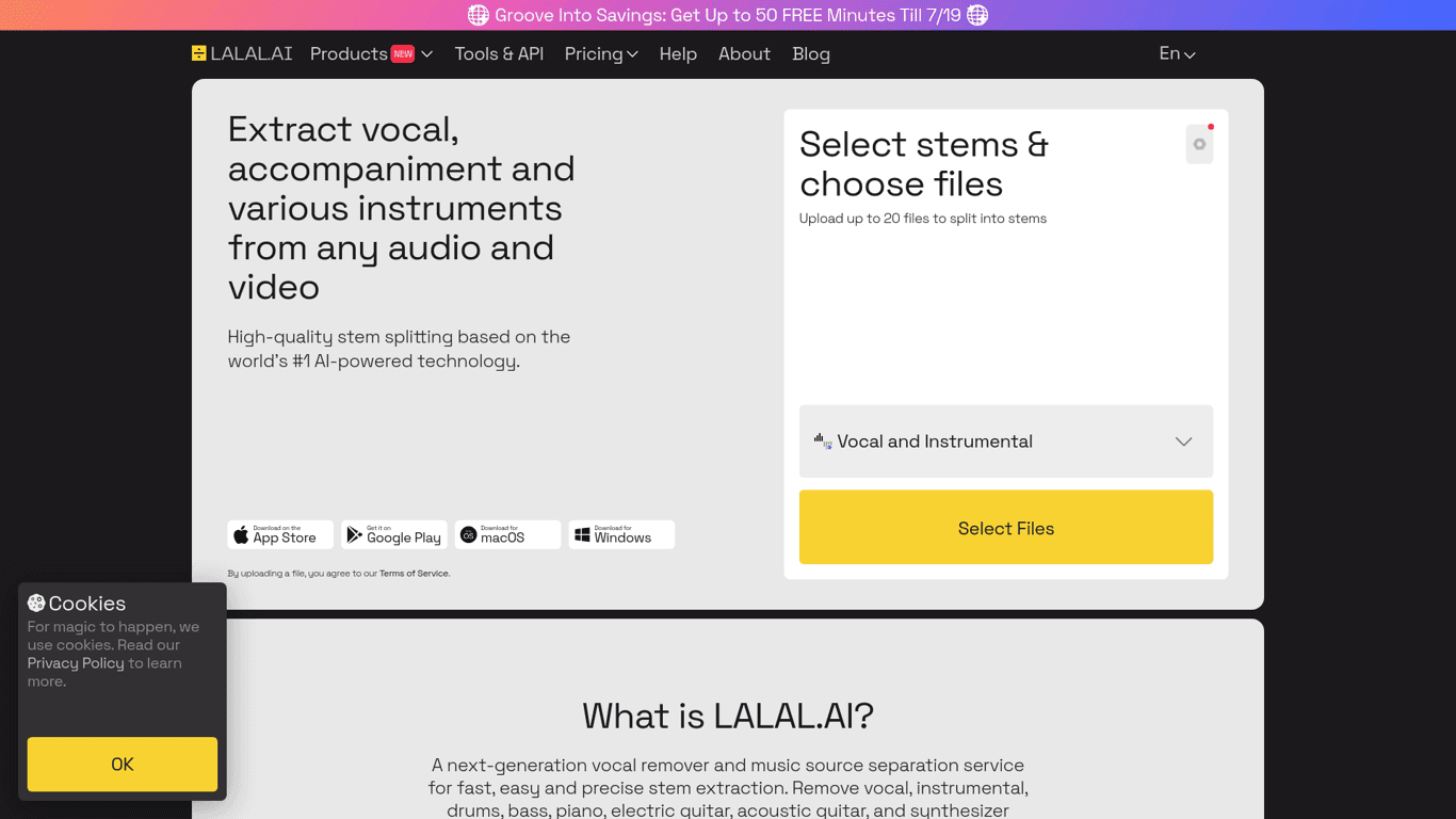 LALAL.AI screenshot