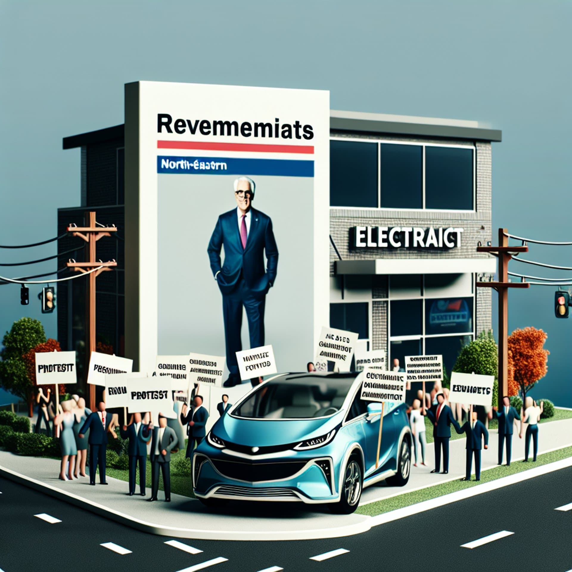 Vermonters Stage Protest Against Elon Musk & Trump Administration at Tesla Dealership