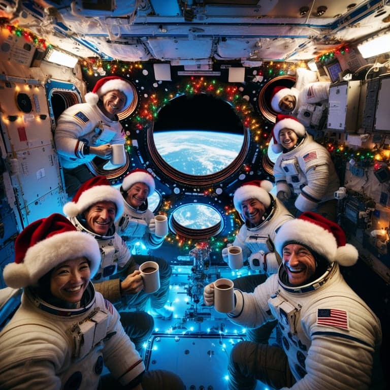 Astronauts Celebrate Christmas with Santa Hats on Extended ISS Mission!