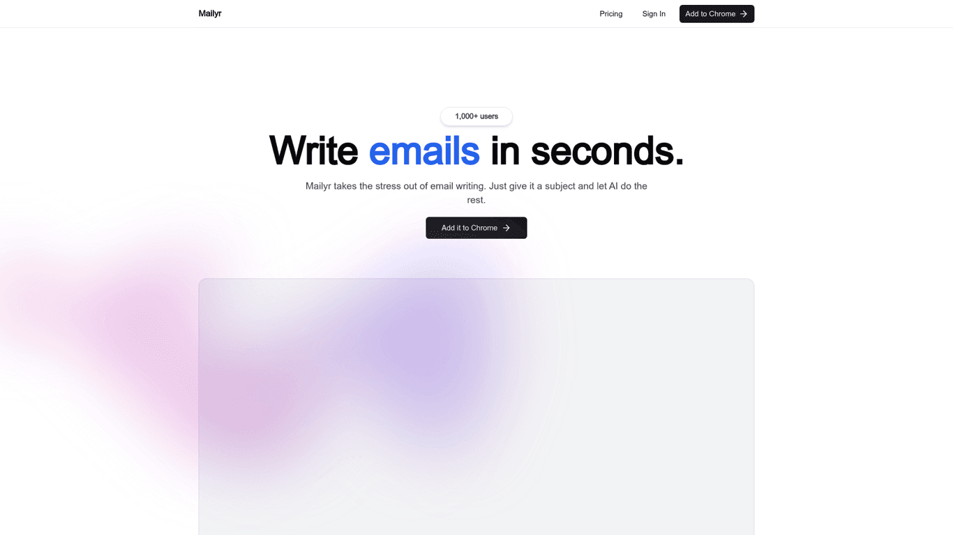 Mailyr screenshot