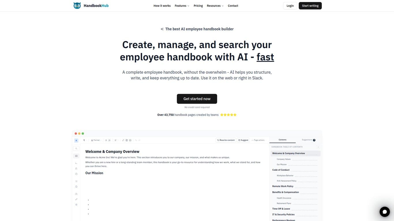 HandbookHub screenshot