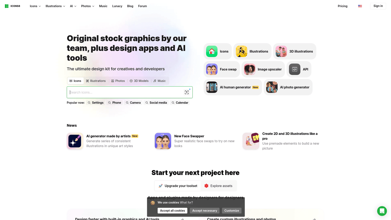 Icons8 screenshot