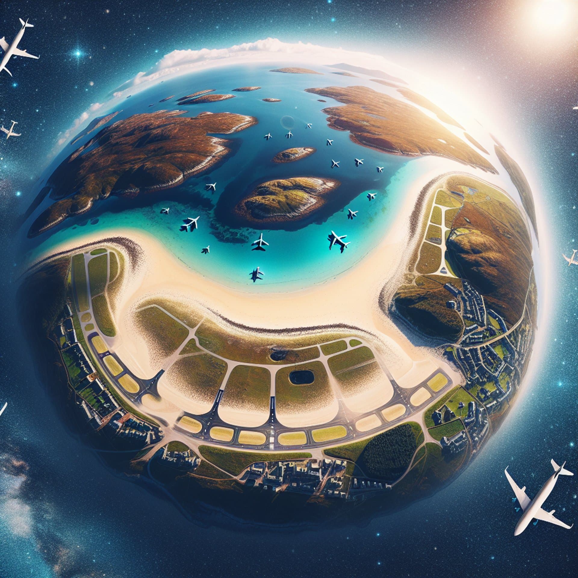 Scotland's Hidden Gem: Barra Beach Airport Spotted from Space!